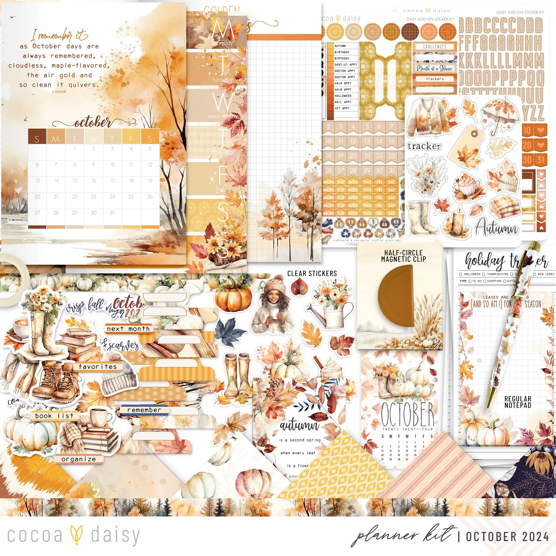 Cozy Season Planner Kit - Choose your insert or notebook October 2024