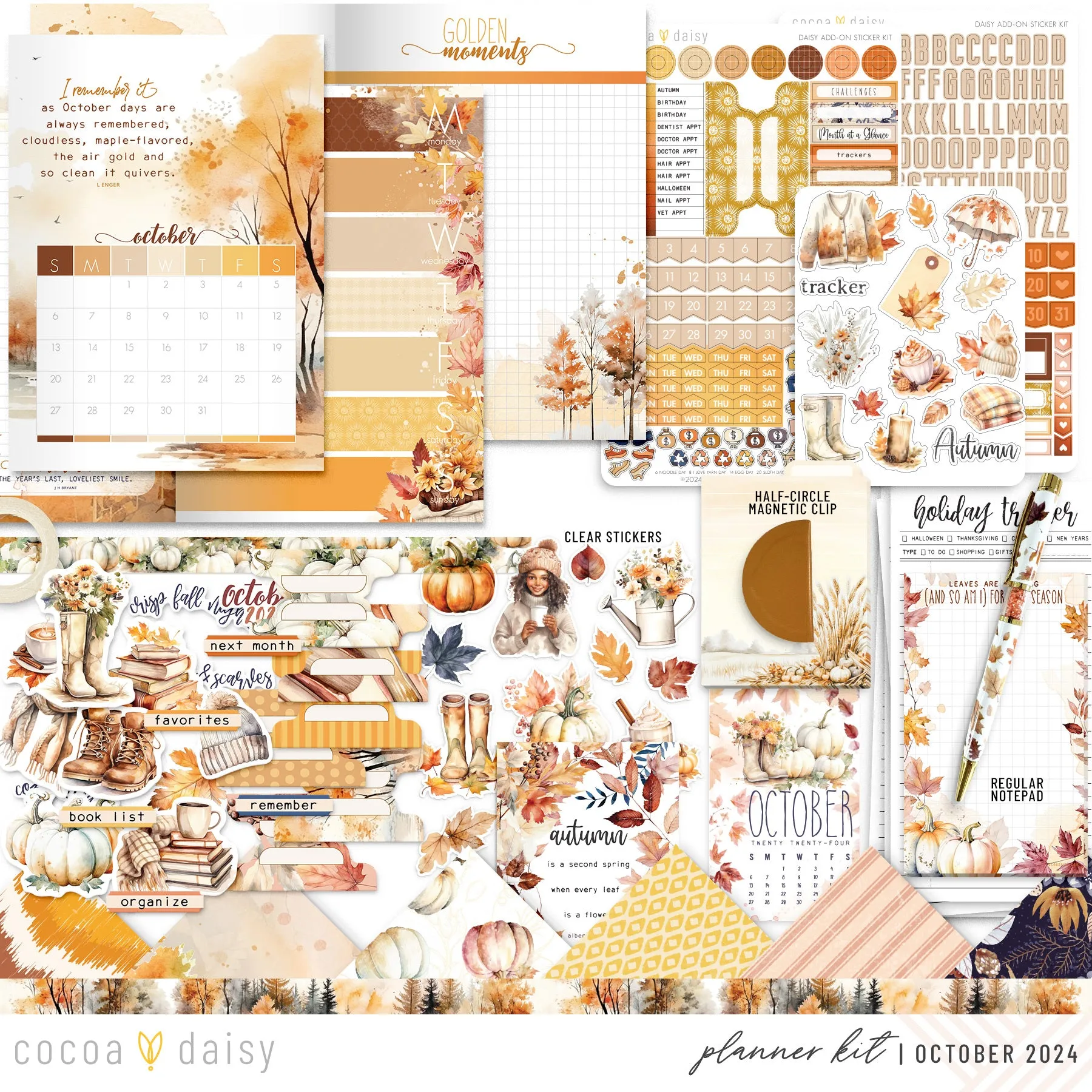 Cozy Season Planner Kit - Choose your insert or notebook October 2024