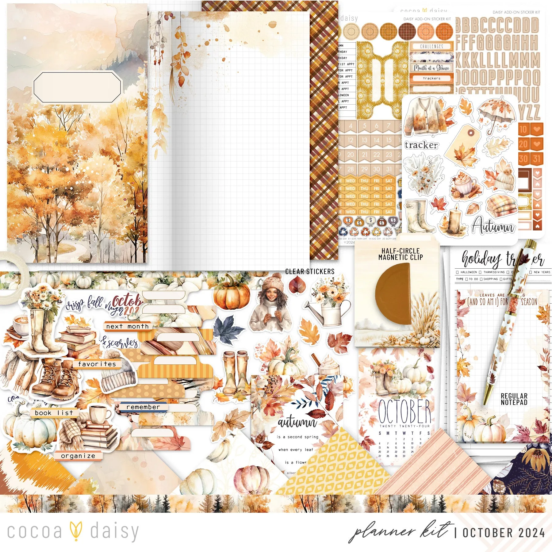 Cozy Season Planner Kit - Choose your insert or notebook October 2024