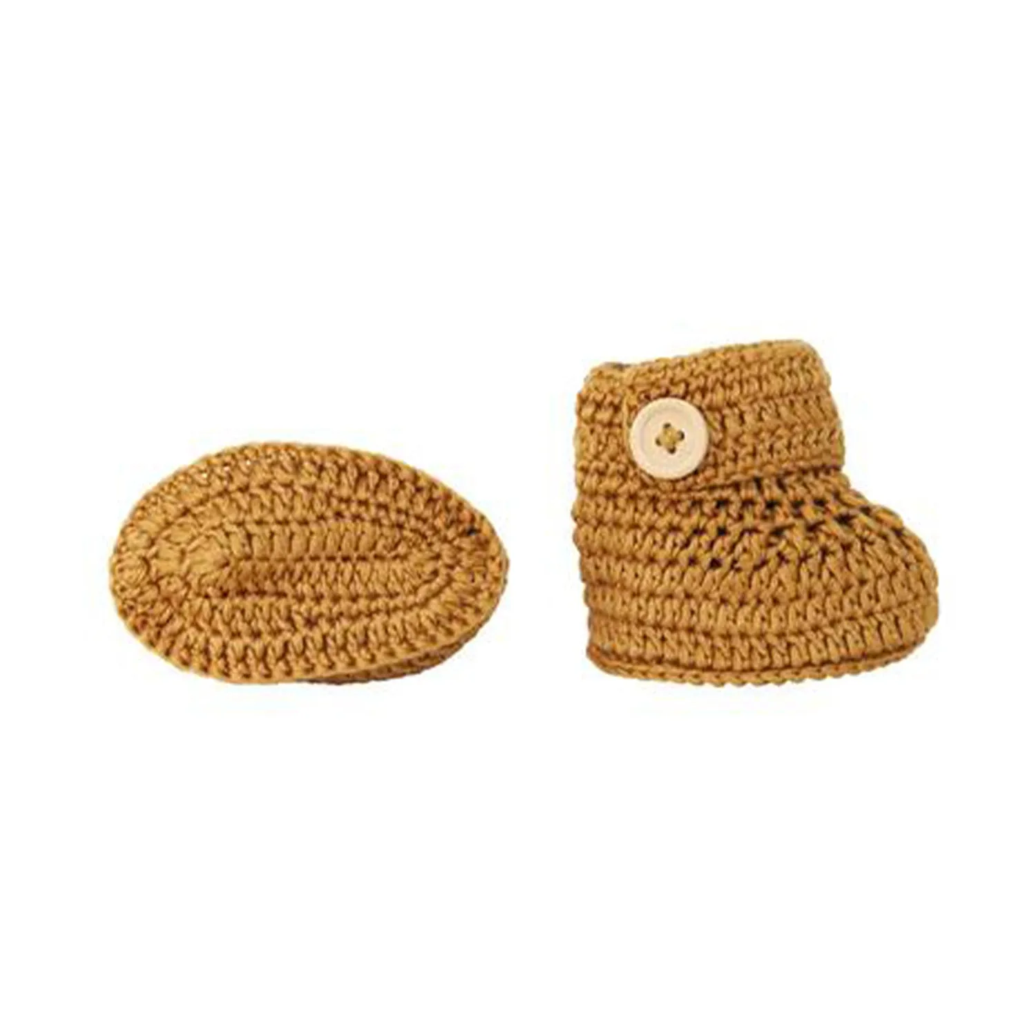 Crochet Bonnet & Bootie Set Cinnamon