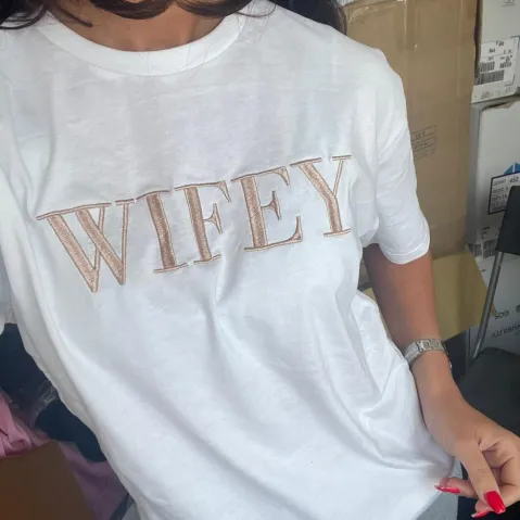 Custom Embroidered Bride and Wifey Sweatshirt Jumper