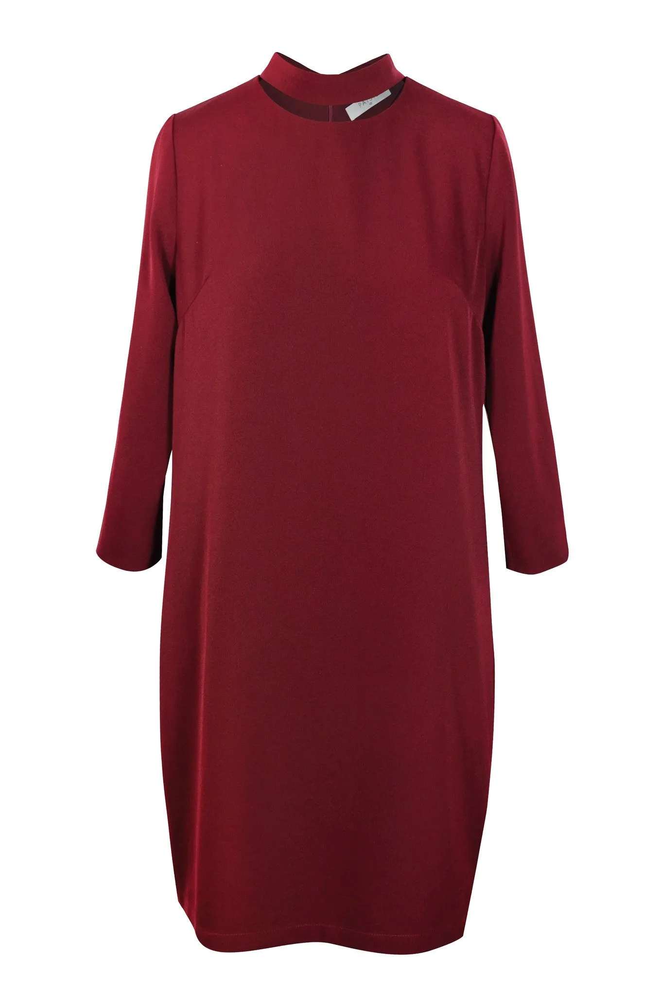 Cut-Out Collar Dress with Colour Contrast Sleeve Facing