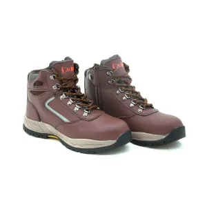 D&D Brown Mid Cut & Laced   Zip Up Premier Safety Shoe | Model : 8858 | UK Sizes : #6, #7, #8, #9, #10, #11