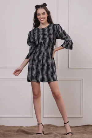 Dancing Stripes on Black Dress