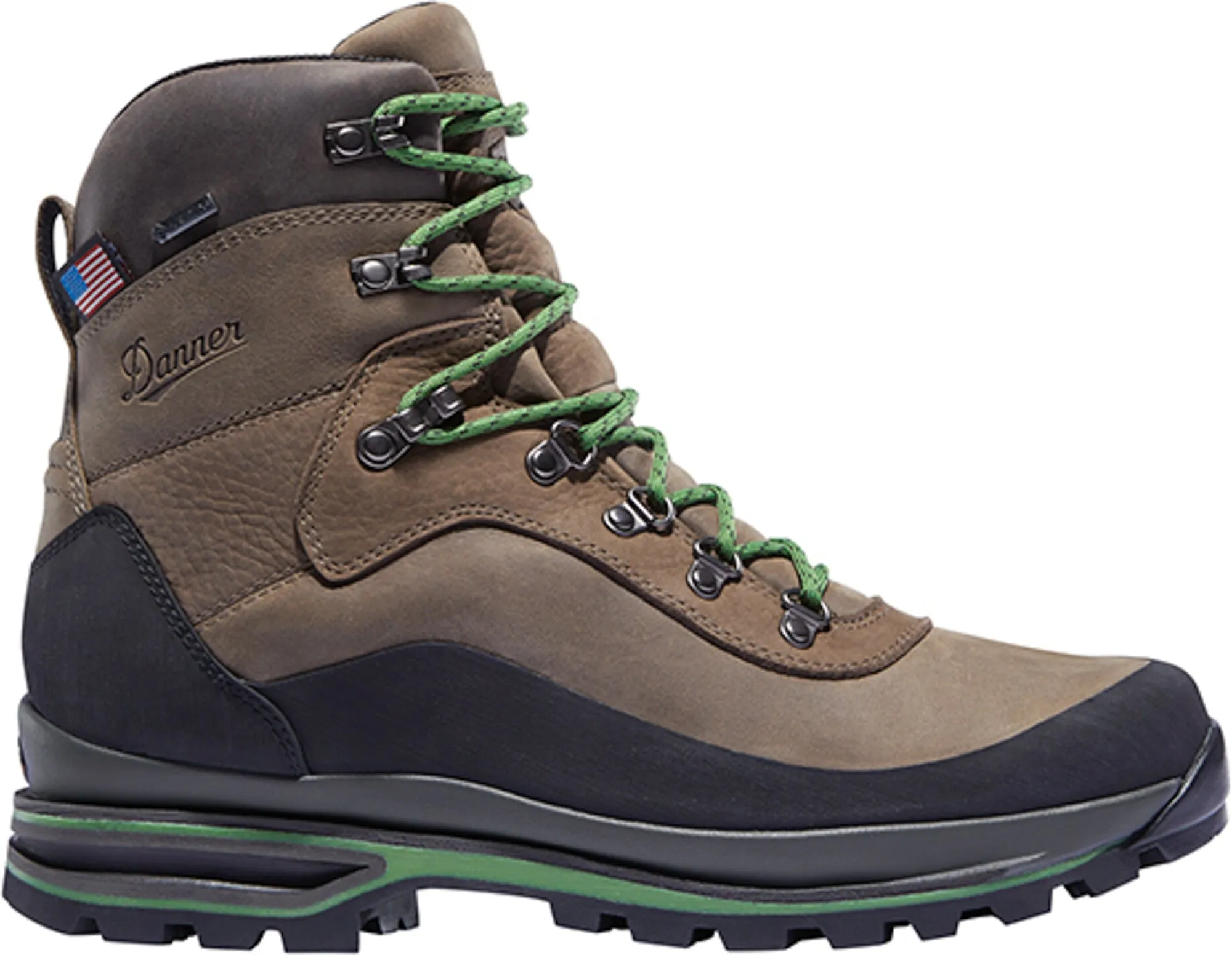 Danner Crag Rat USA Mens Brown/Green Leather 7in GTX Hiking Boots