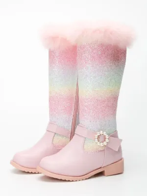 Dazzle All Day Glitter Rainbow Boots By Liv and Mia