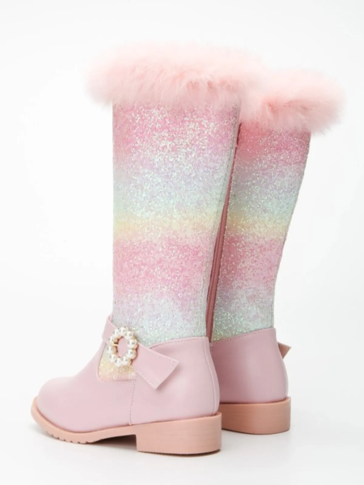 Dazzle All Day Glitter Rainbow Boots By Liv and Mia