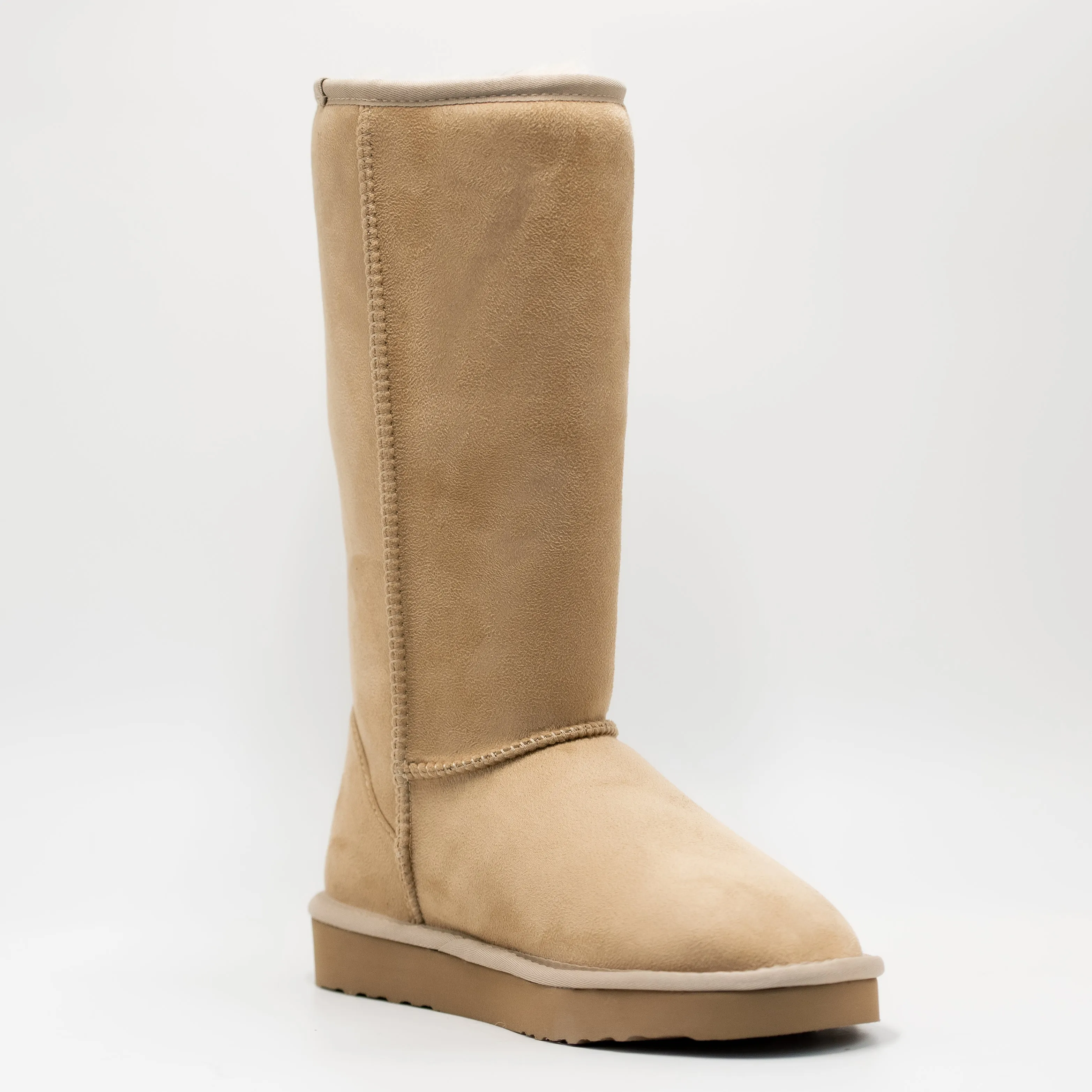 [Defective] Pawj Tall Boot | Tan / Snow Leopard