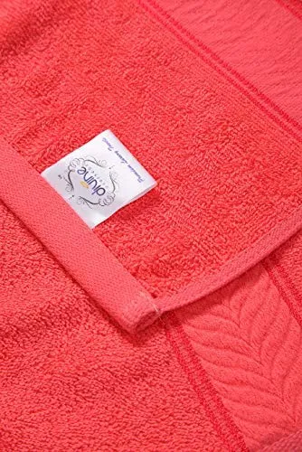 DIVINE OVERSEAS 100% Cotton/Soft/Highly Absorbent - Pack of 1 Elegance Medium Size Bath Towel, Soft Coral