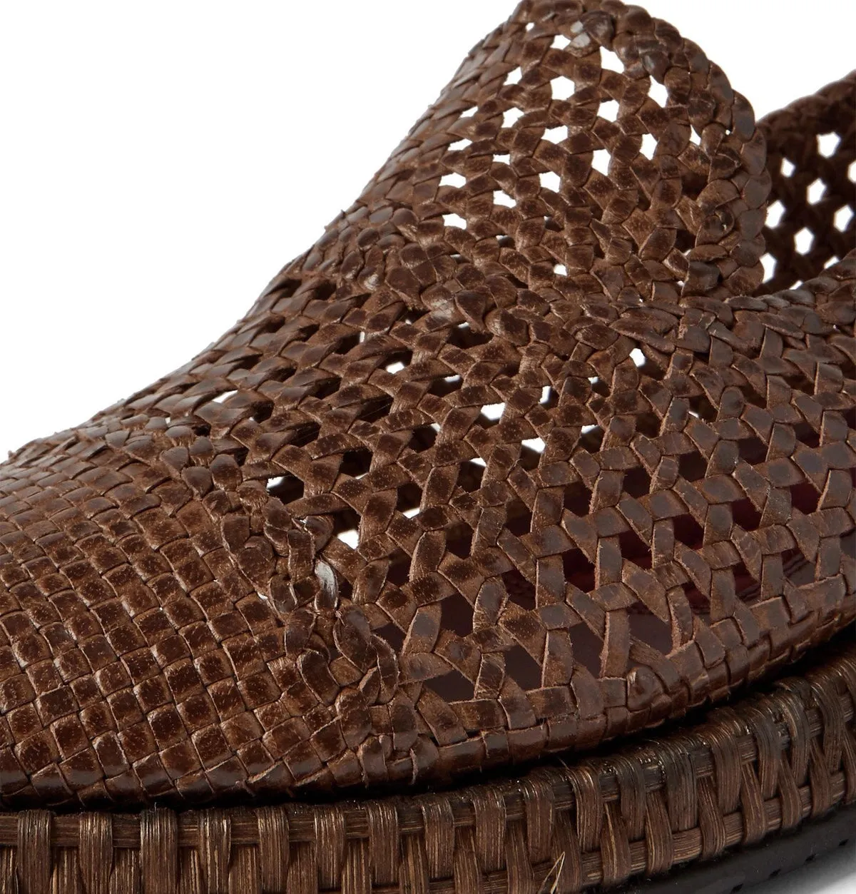 Dolce & Gabbana Brown Woven Leather Loafers