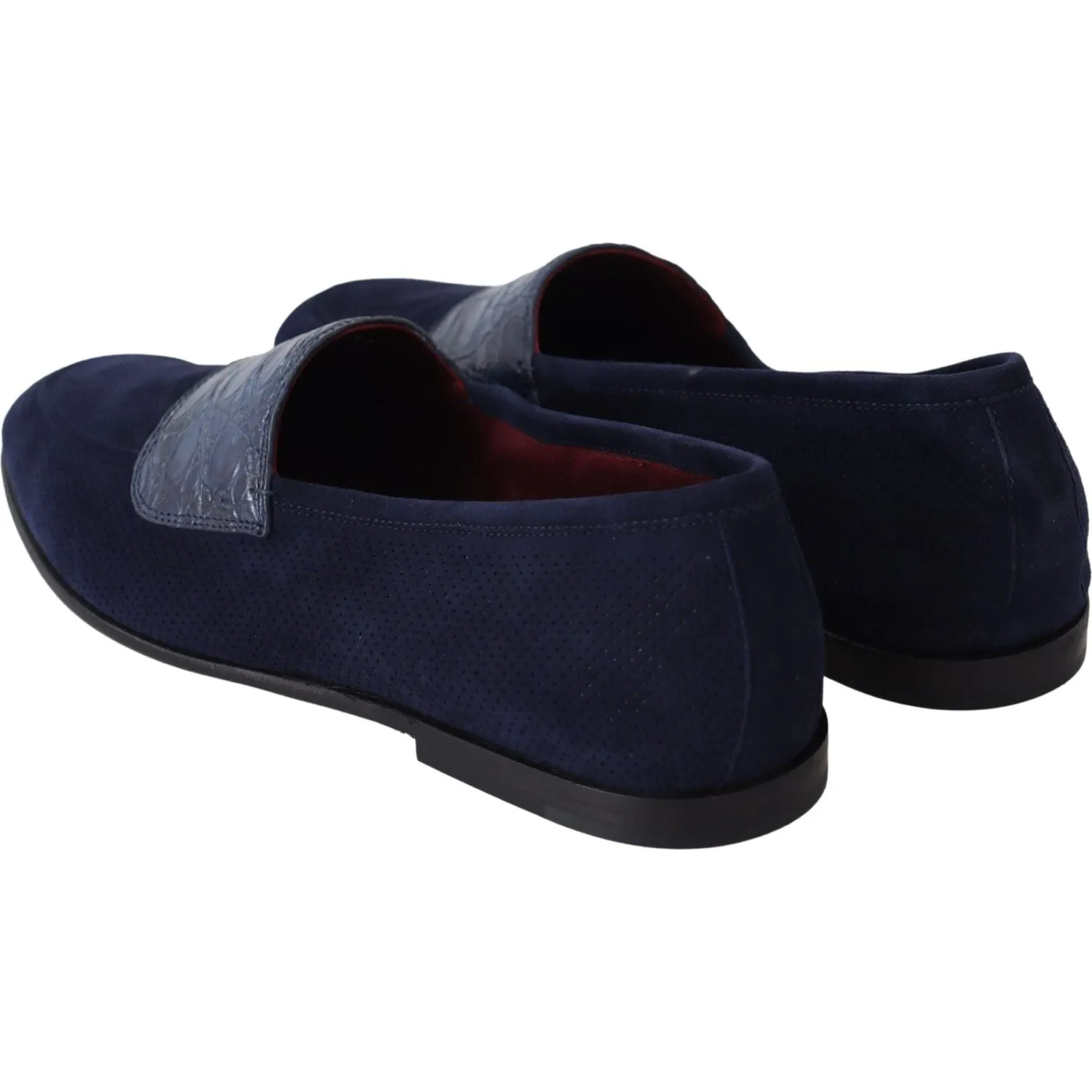 Dolce & Gabbana Elegant Blue Suede Leather Loafers