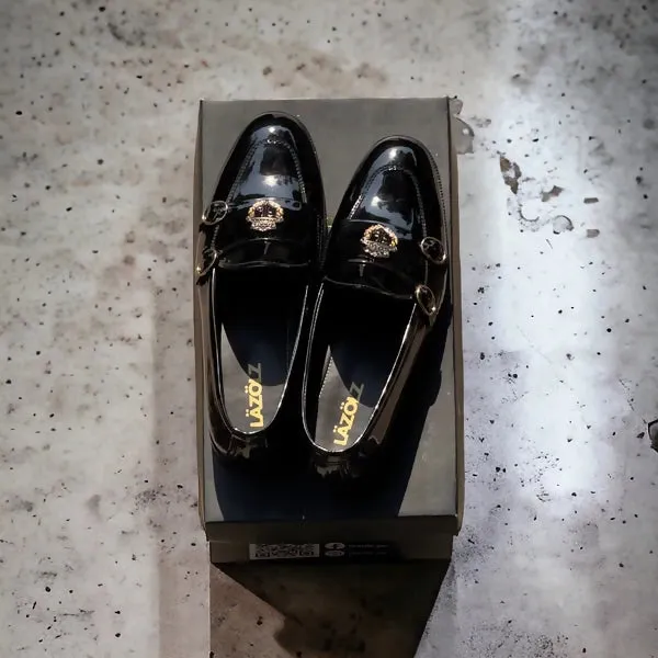 Double Monk Billionaire Black Loafers