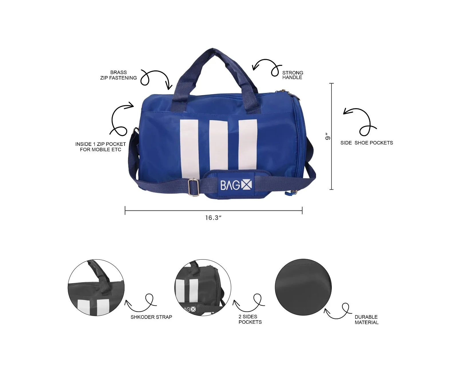 DUFFEL BAG ROYAL BLUE (PRM)