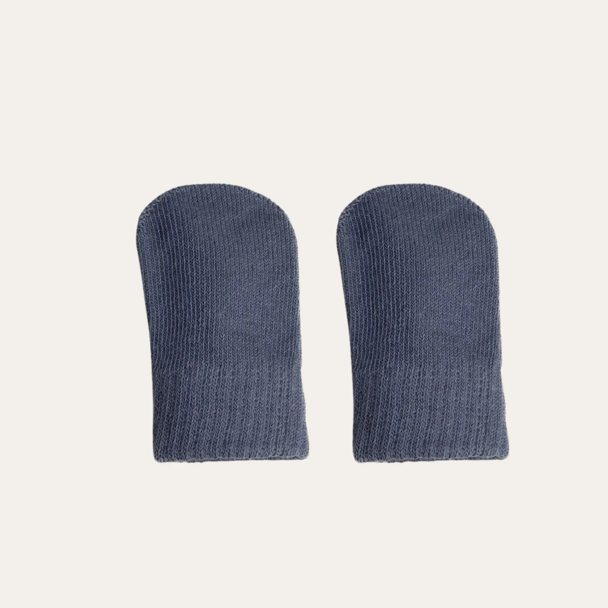 Dusty Blue Brushed Cotton Baby Knit Mittens (0-12 months)