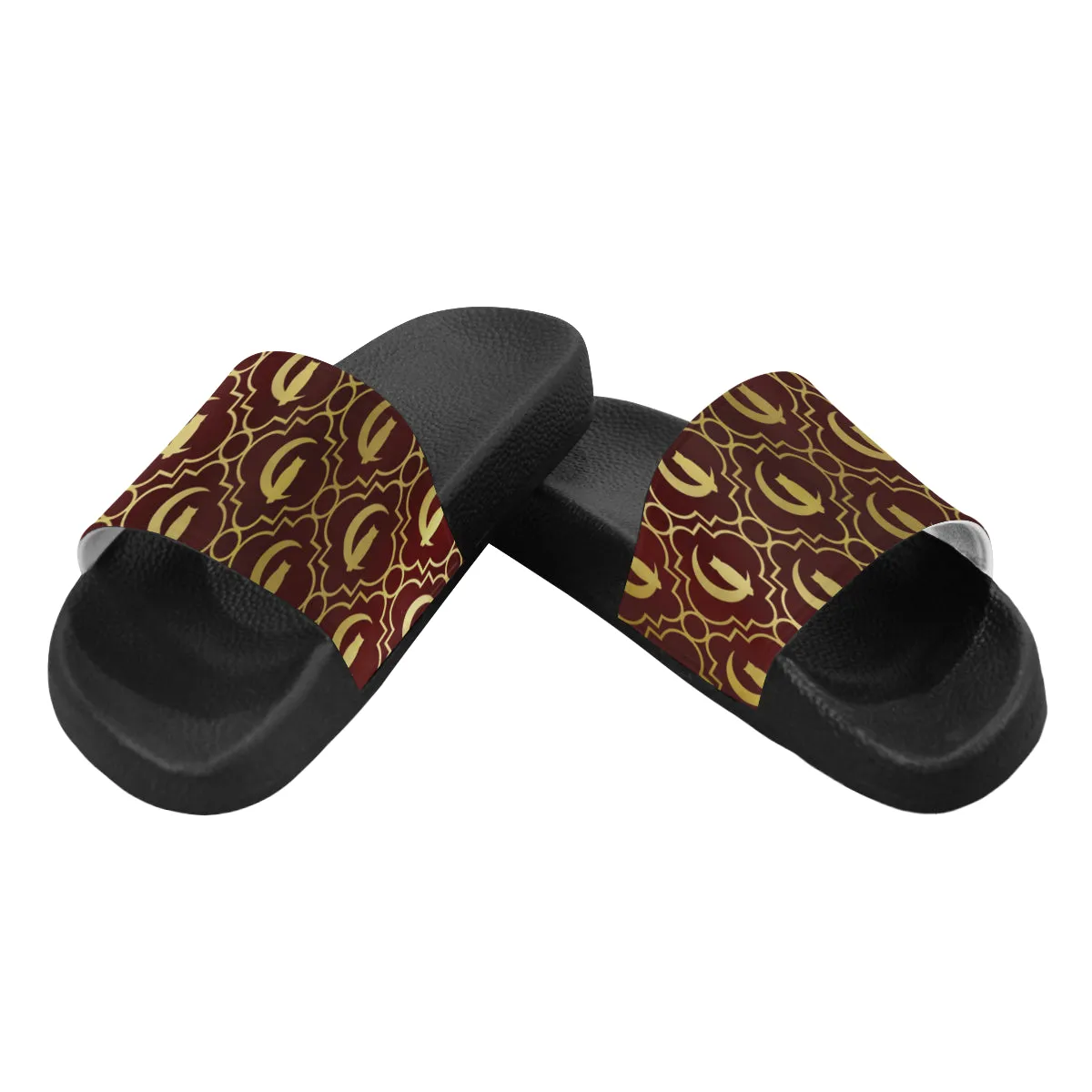 ELEGANCE BORDEAUX GOLD Women's Slide Sandals