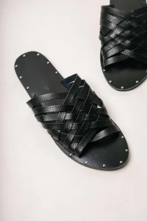 Eli Woven Sandals in Black