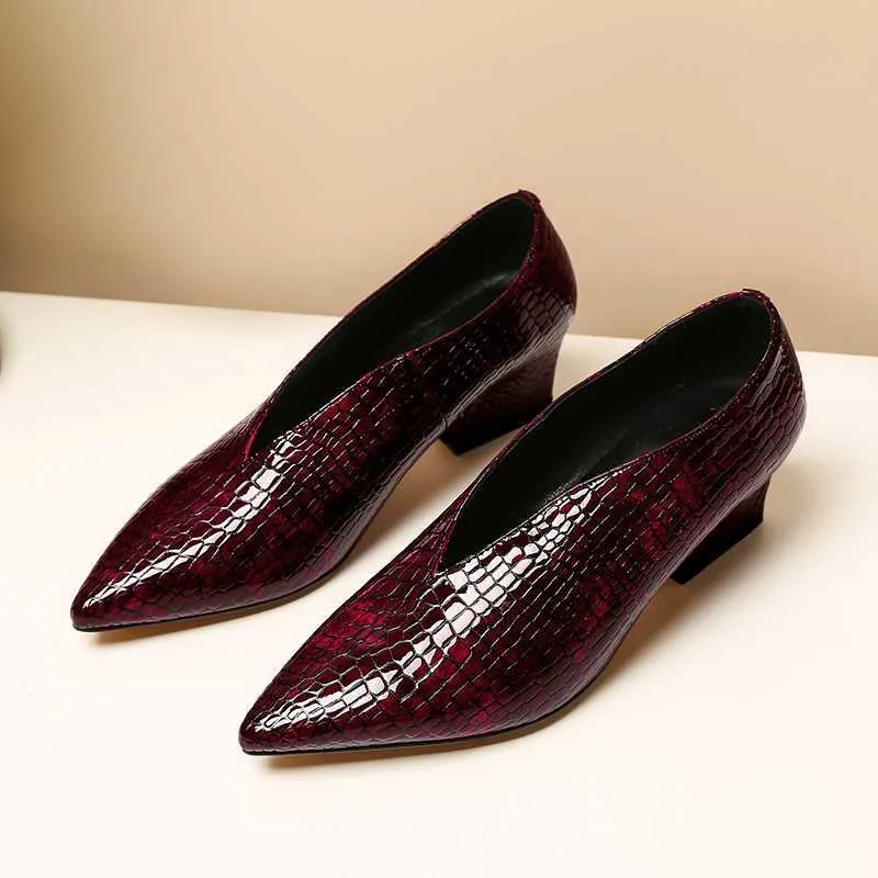 Exotic Alligator Block Heel Slip-On Loafers