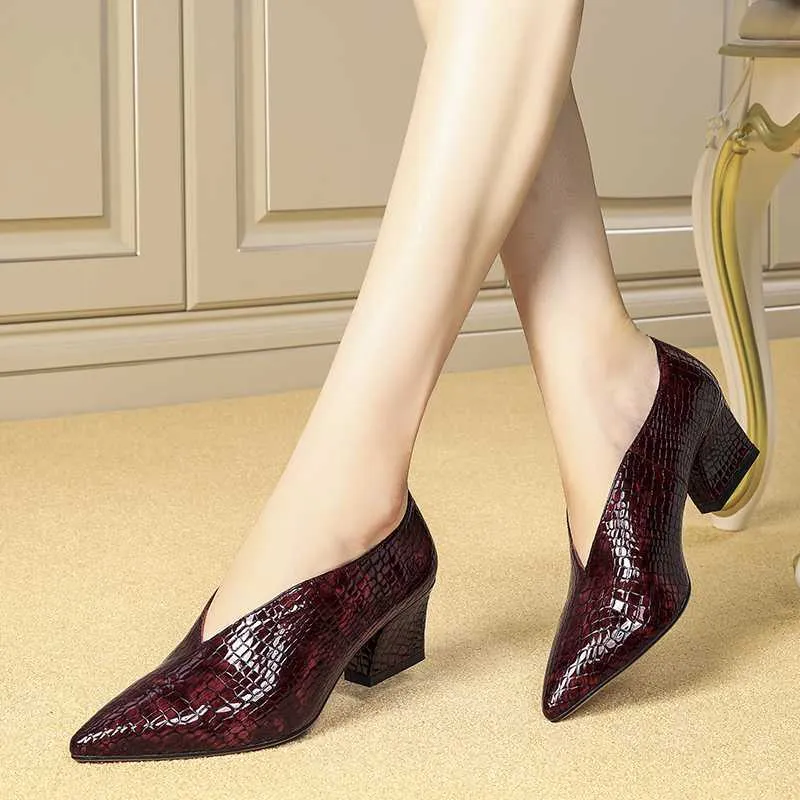 Exotic Alligator Block Heel Slip-On Loafers