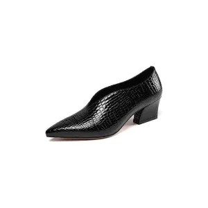 Exotic Alligator Block Heel Slip-On Loafers