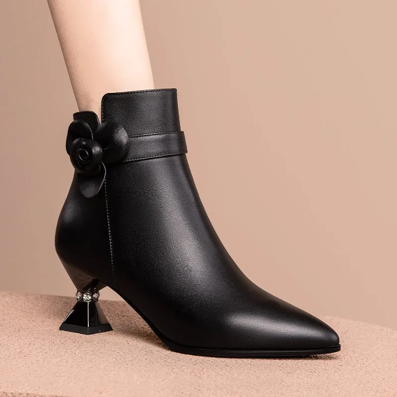 Exquisite Pointed Toe High Heeled Boots