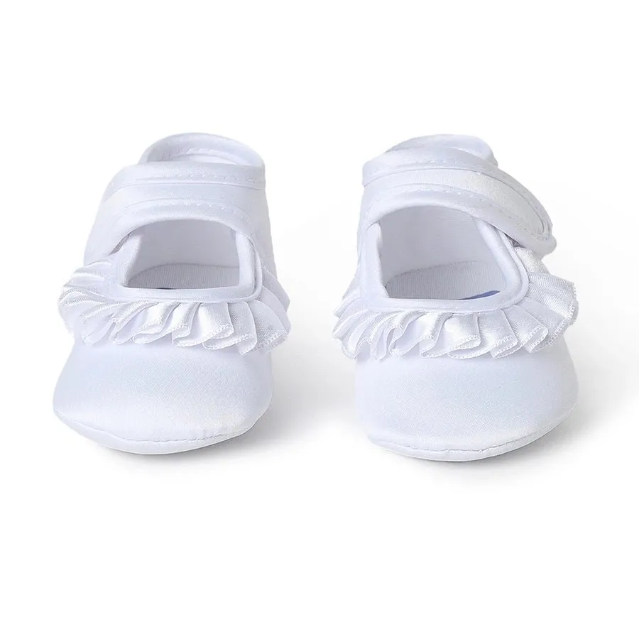 Fave Baby Girl White Woven Booties