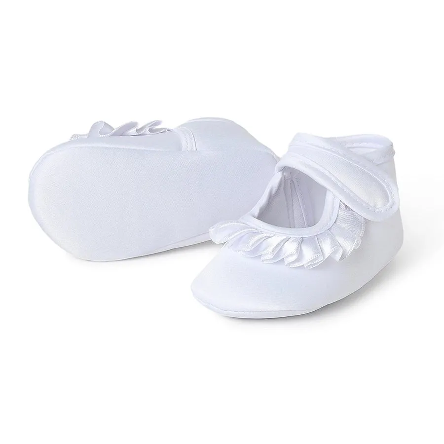 Fave Baby Girl White Woven Booties