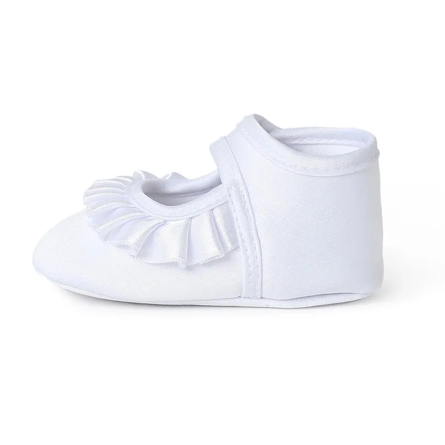 Fave Baby Girl White Woven Booties