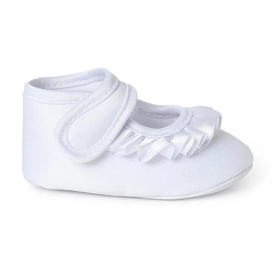 Fave Baby Girl White Woven Booties