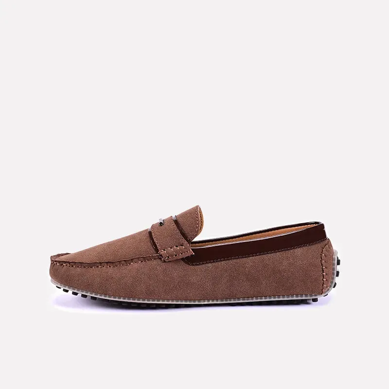 Ferguson Brown Classic Suede Loafers 0130833