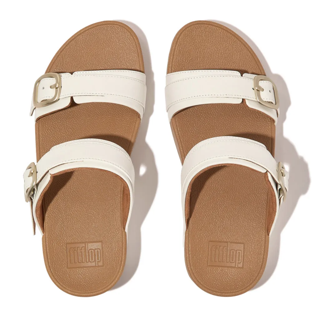 'FitFlop' Women's Lulu Adjustable Buckle Leather Slide Sandal - Urban White