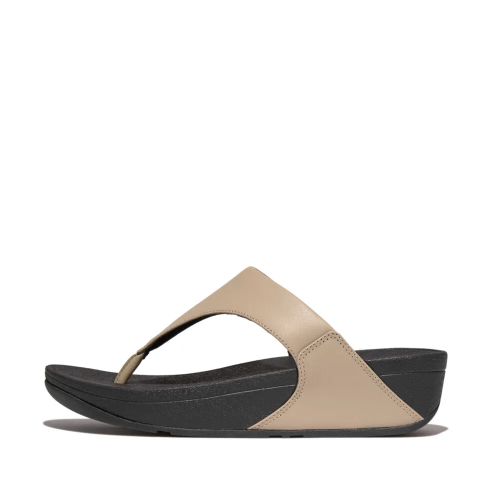 'FitFlop' Women's Lulu Leather Toe-Post Sandal - Latte Beige