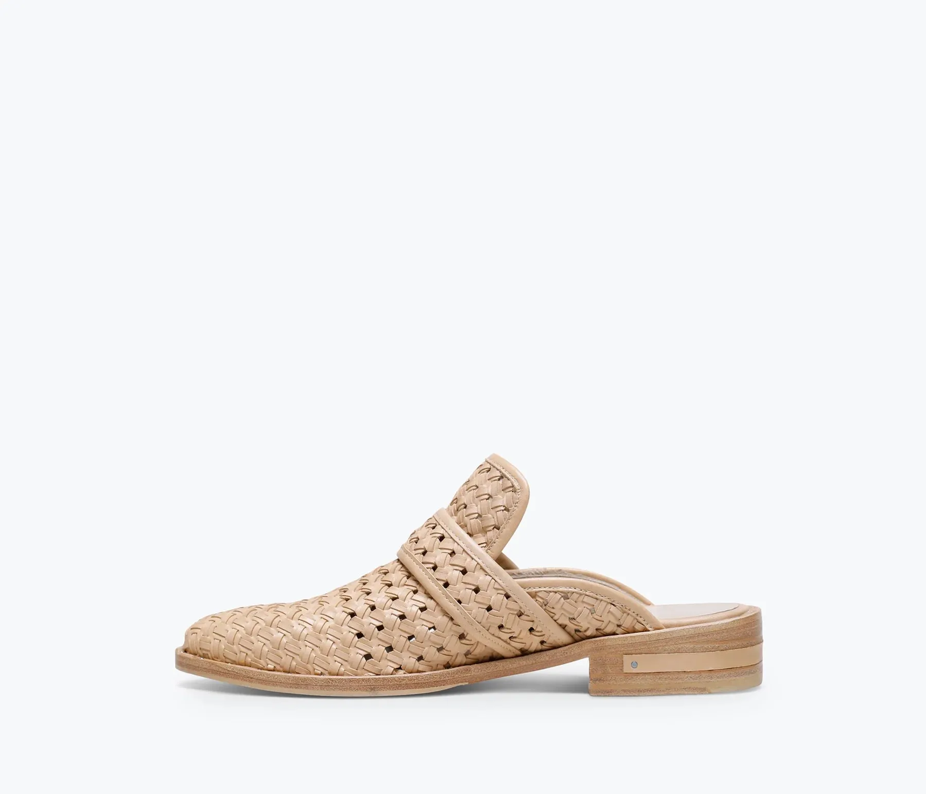 Freda Salvador Keen Mule in Nude Woven Calf