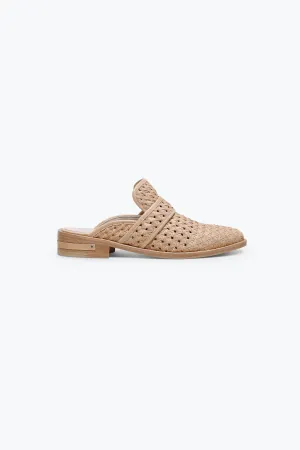 Freda Salvador Keen Mule in Nude Woven Calf