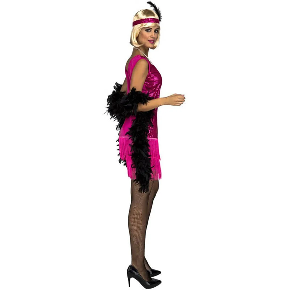 Fuchsia Charleston Costume for Adults, Pink Dress