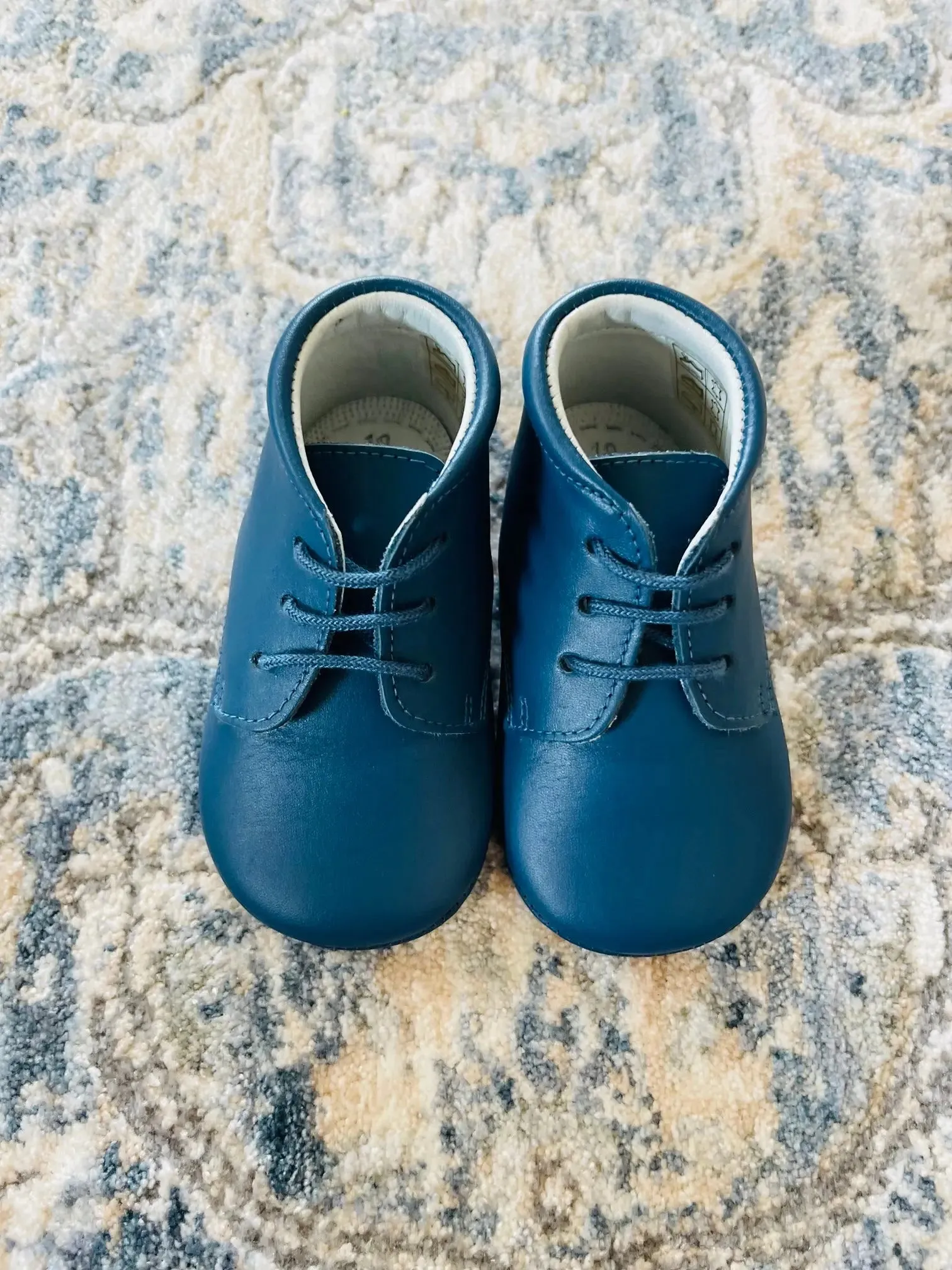 Gabriel- Navy Leather Baby Booties