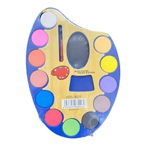 G.FIDEL Large Artistic Palette with 12 Water Color and Paint Brush for Kids