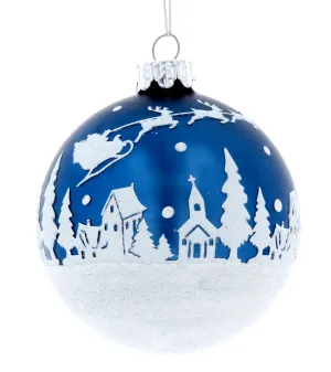 Gisela Graham Navy Winter Village Bauble