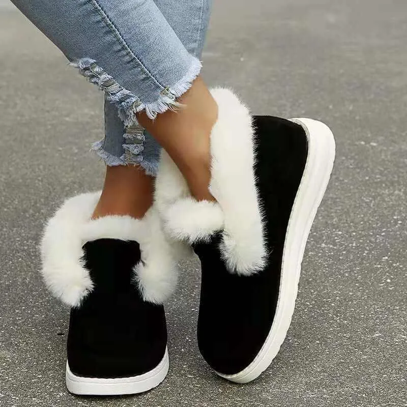 Glow Chic's Plush Fur Ankle Boots For Winter