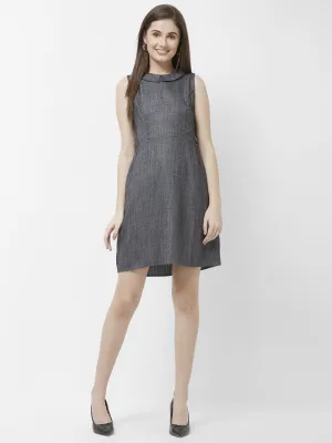 Grey Solid Short Dress