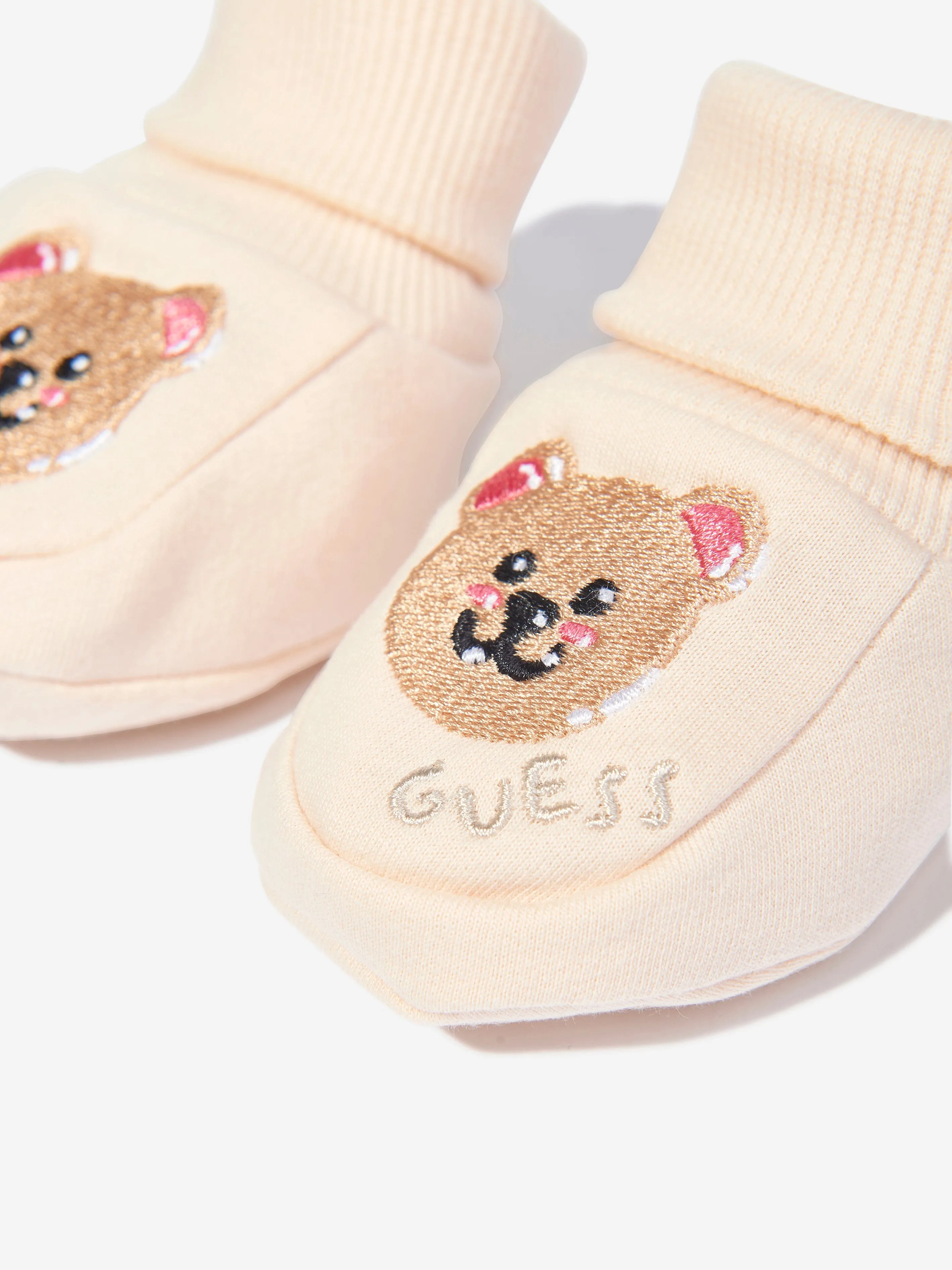 Guess Baby Teddy Bear Booties in Beige