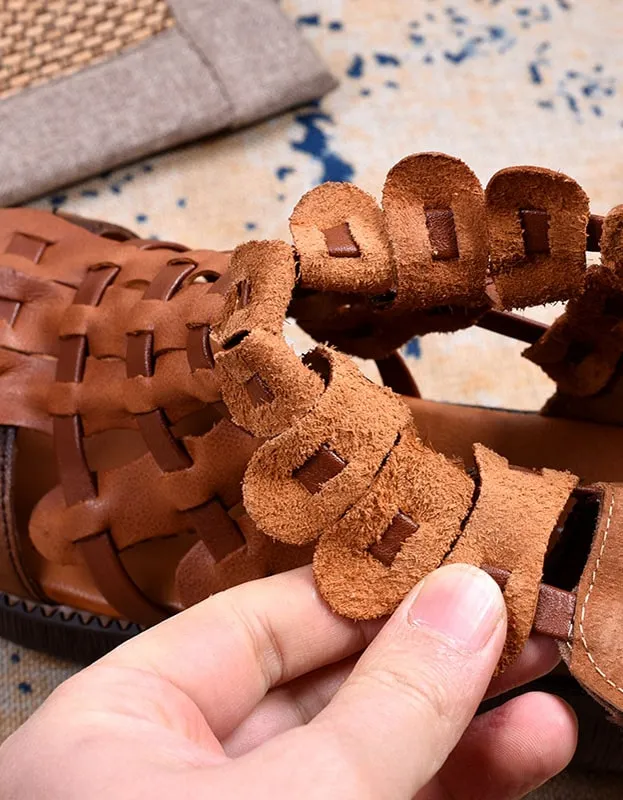 Handmade Woven Retro Leather Summer Sandals