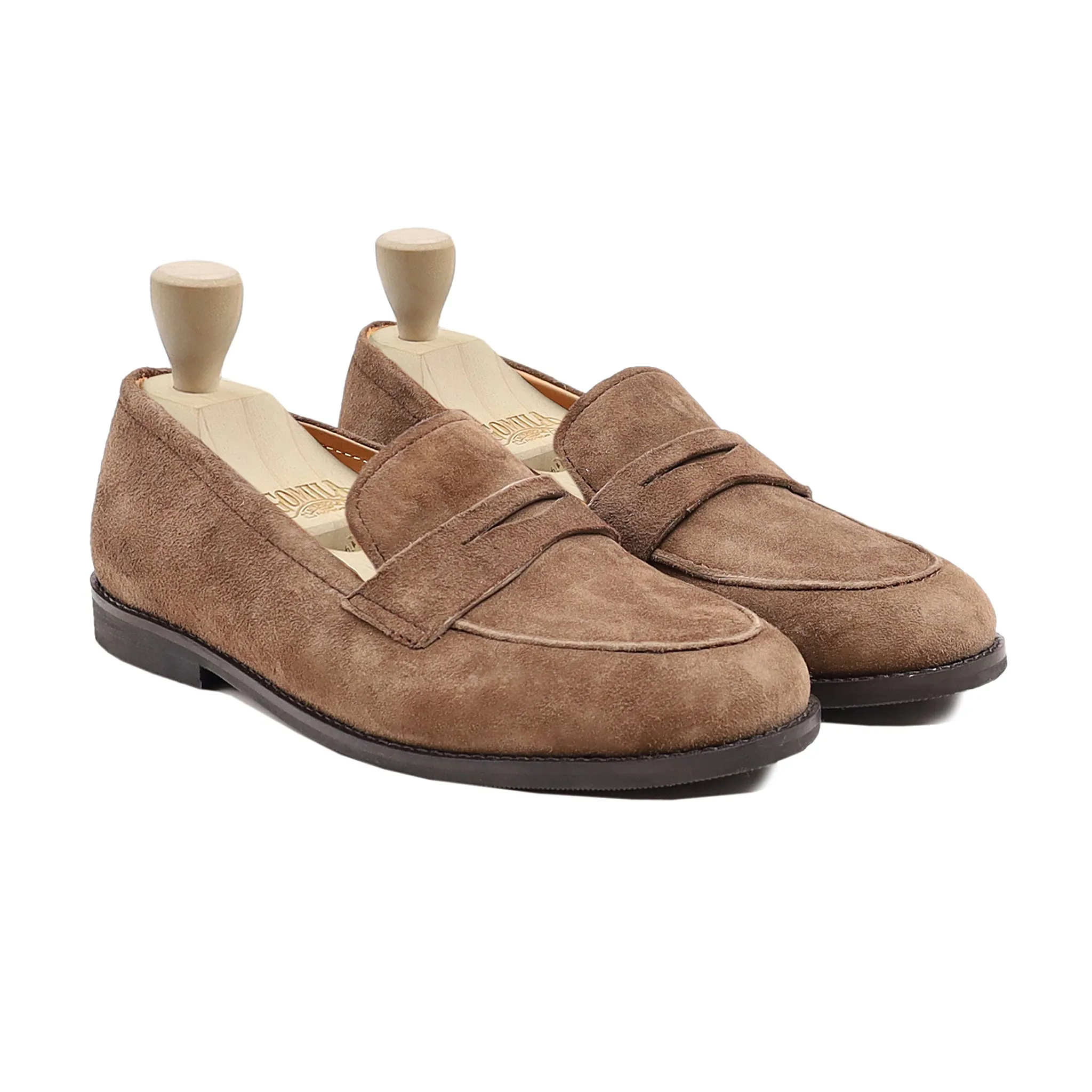 Harlyn - Men's Brown Kid Suede Loafer