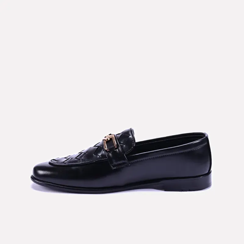 Harrington Black Woven Loafers Formal Shoes 0111126