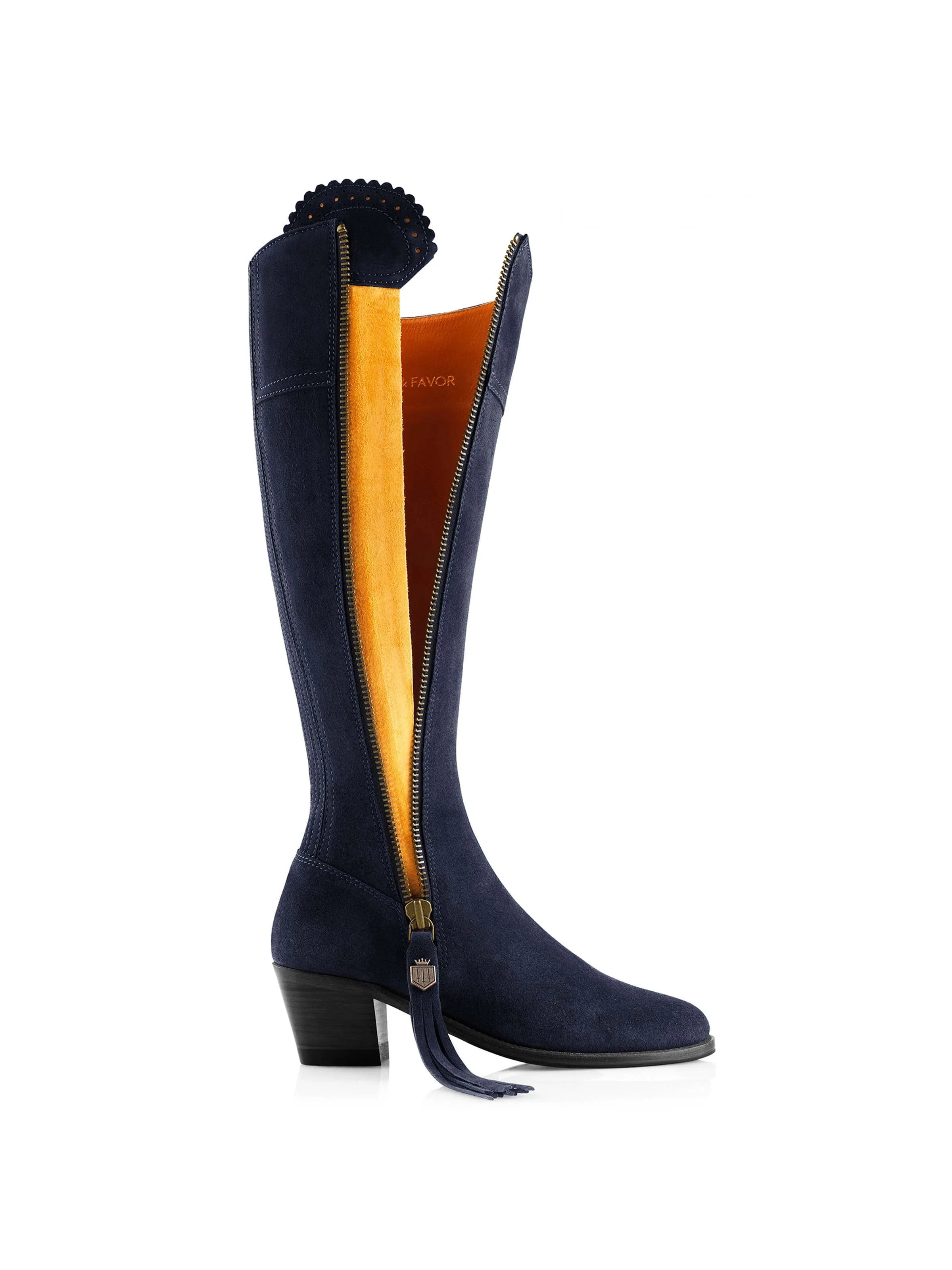 Heeled Regina (Narrow Fit) - Navy Blue Suede