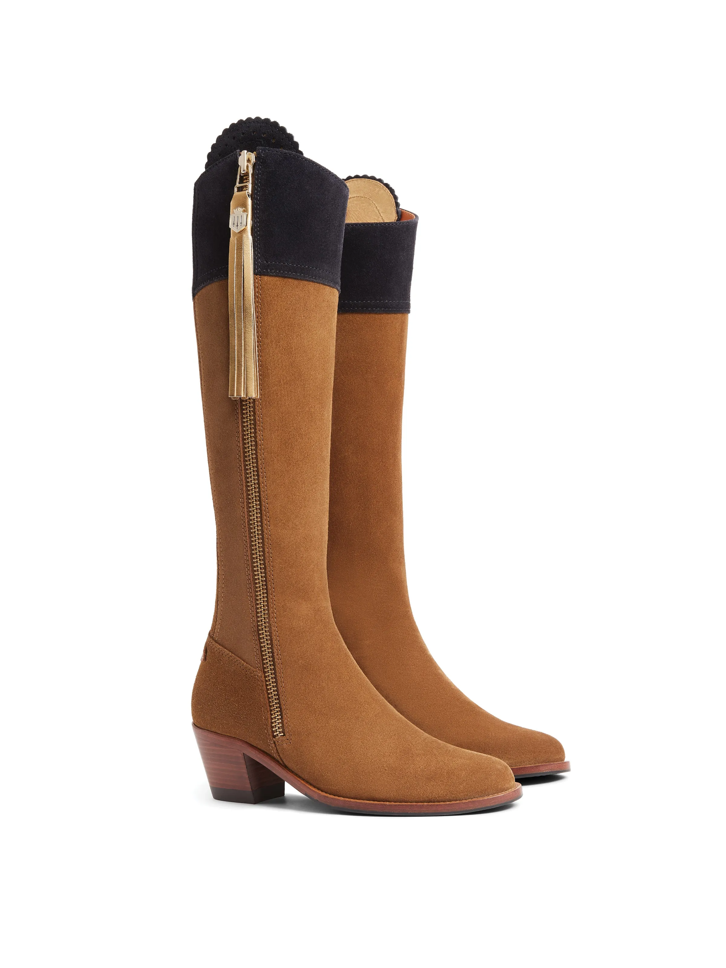 Heeled Regina (Narrow Fit) - Tan & Navy (10 Year Anniversary)