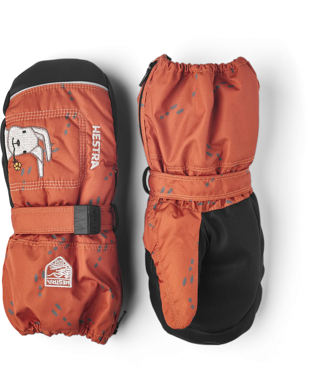 Hestra Baby Zip Long Mitt Orange Print | Buy Hestra Baby Zip Long Mitt Orange Print here | Outnorth