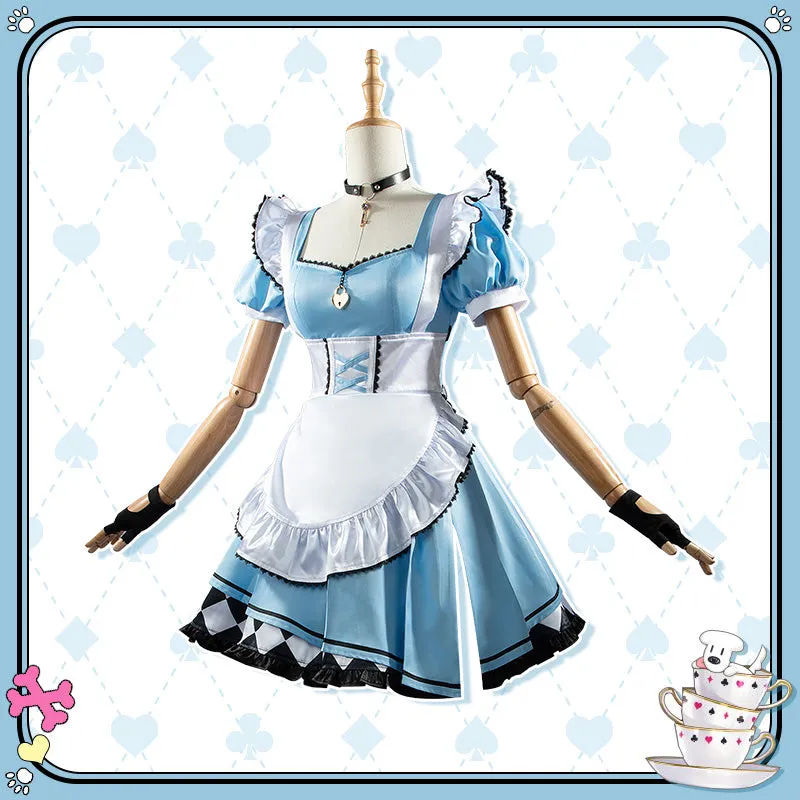 Hololive Virtual YouTuber Inugami Korone Alice in Wonderland Themed Costume Cosplay Costume