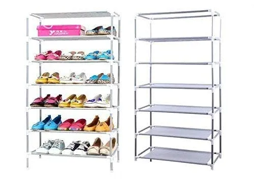 Homestic Shoe Rack|Non-Woven 6 Shelves Shelf|Foldable Storage Rack Organizer for Shoe, Books (Purple)