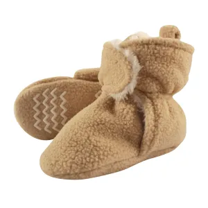 Hudson Baby Cozy Fleece and Sherpa Booties, Tan