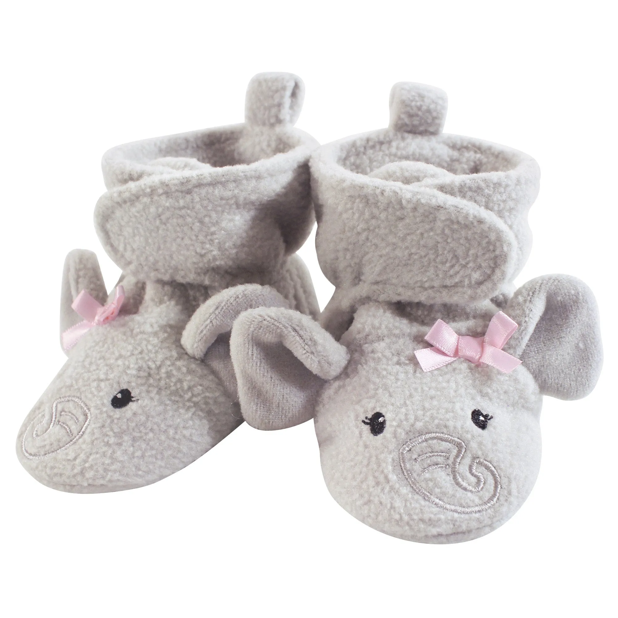 Hudson Baby Cozy Fleece Booties, Pretty Elephant